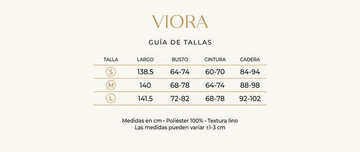 Tabla de tallas Vestido Coral Bloom