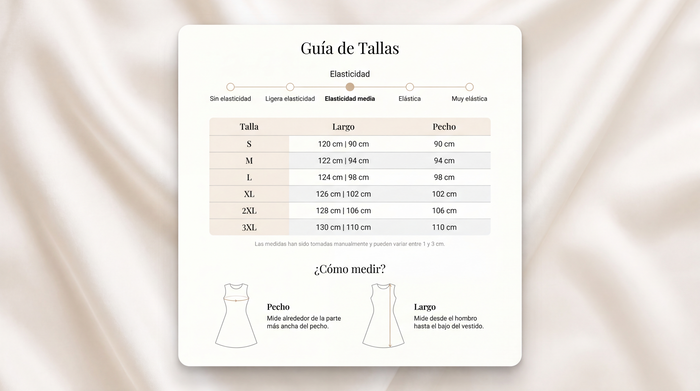 Tabla de tallas Vestido Beatriz